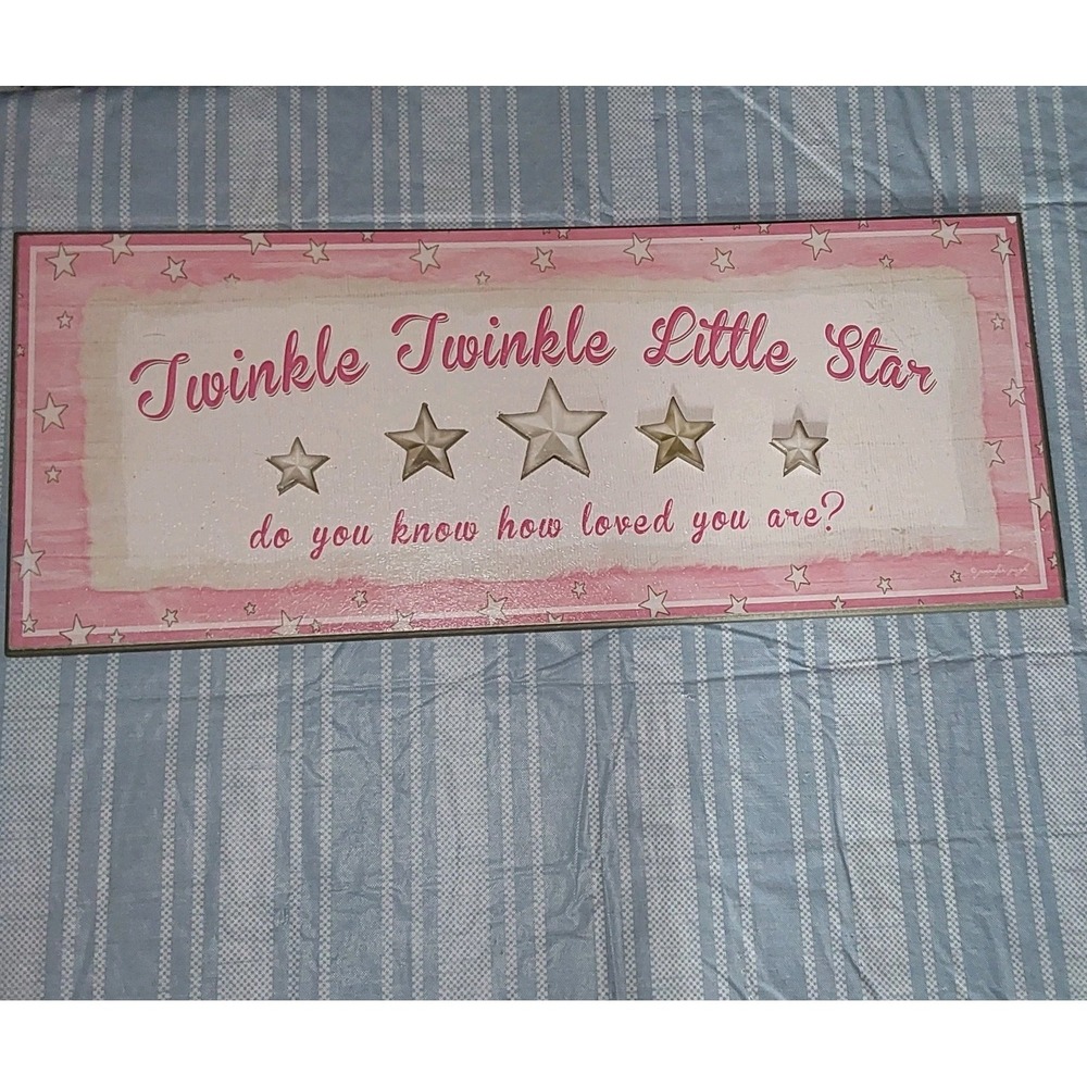 Girl's "Twinkle Twinkle Little Star" Hobby Lobby Home Wall Decor Picture 20 x 8
